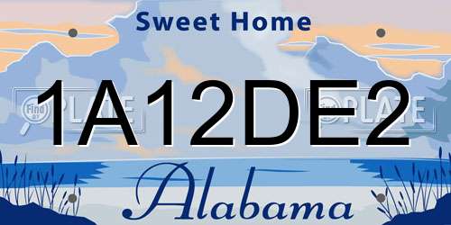 1A12DE2 Alabama License Plate