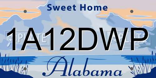 1A12DWP Alabama License Plate