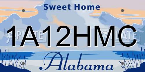 1A12HMC Alabama License Plate
