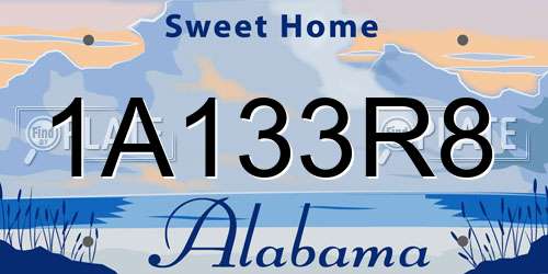 1A133R8 Alabama License Plate