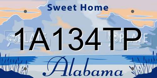 1A134TP Alabama License Plate