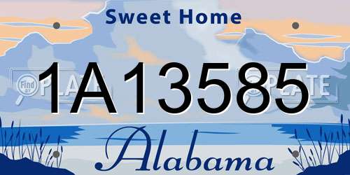 1A13585 Alabama License Plate