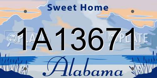 1A13671 Alabama License Plate