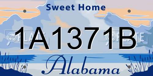 1A1371B Alabama License Plate