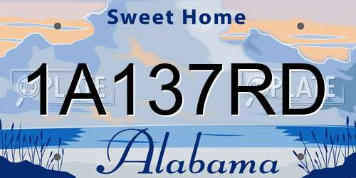 1A137RD Alabama License Plate