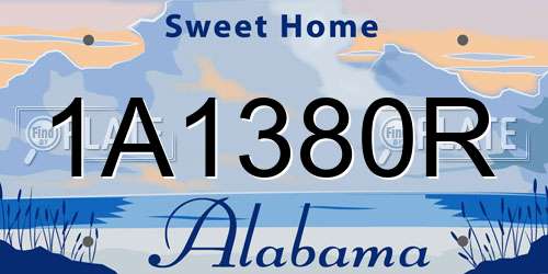1A1380R Alabama License Plate