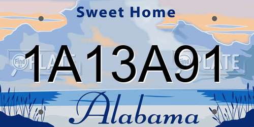 1A13A91 Alabama License Plate