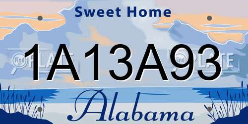 1A13A93 Alabama License Plate