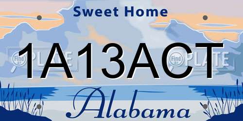 1A13ACT Alabama License Plate