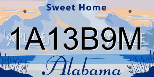 1A13B9M Alabama License Plate