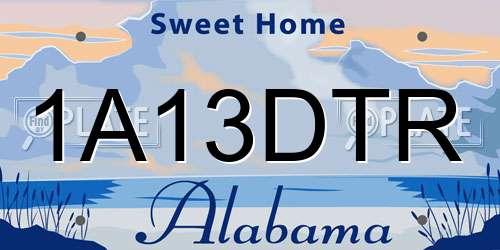 1A13DTR Alabama License Plate