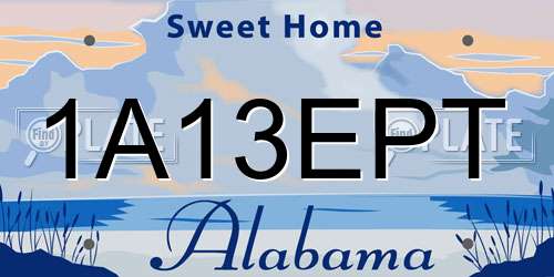1A13EPT Alabama License Plate