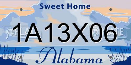 1A13X06 Alabama License Plate