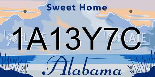 1A13Y7C Alabama License Plate