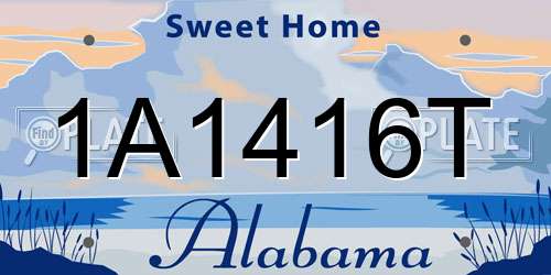 1A1416T Alabama License Plate
