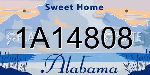 1A14808 Alabama License Plate