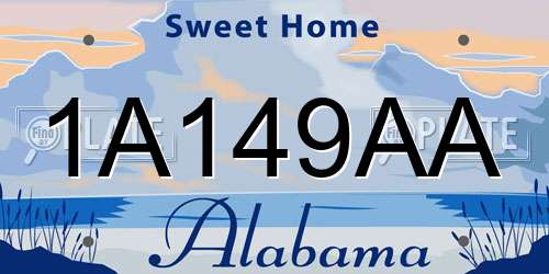 1A149AA Alabama License Plate