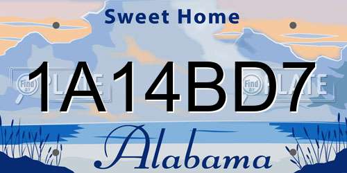 1A14BD7 Alabama License Plate