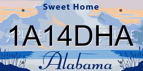 1A14DHA Alabama License Plate