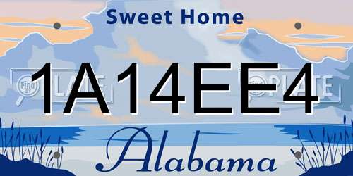 1A14EE4 Alabama License Plate