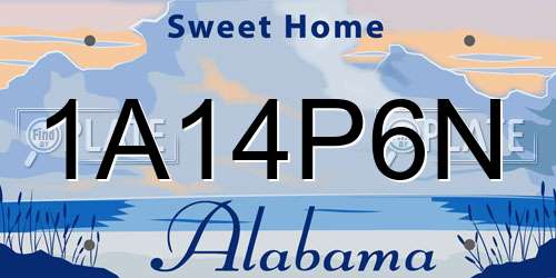 1A14P6N Alabama License Plate