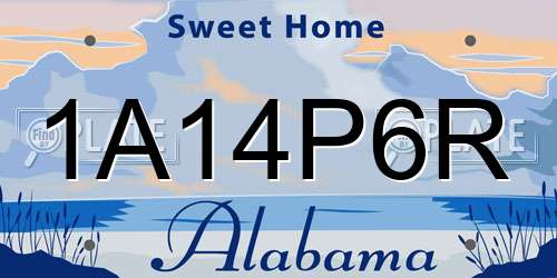 1A14P6R Alabama License Plate