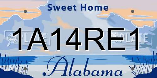1A14RE1 Alabama License Plate