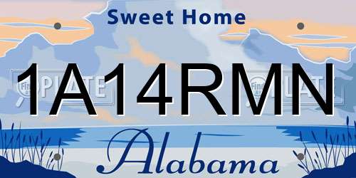 1A14RMN Alabama License Plate