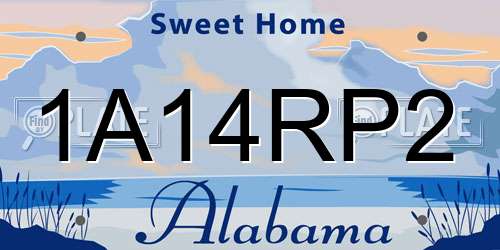 1A14RP2 Alabama License Plate