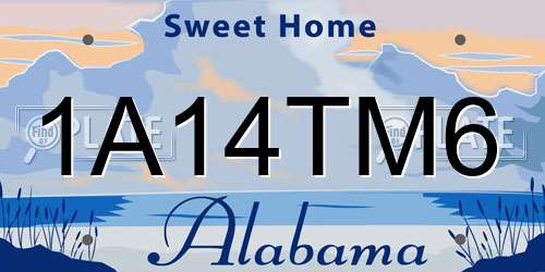 1A14TM6 Alabama License Plate