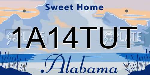 1A14TUT Alabama License Plate