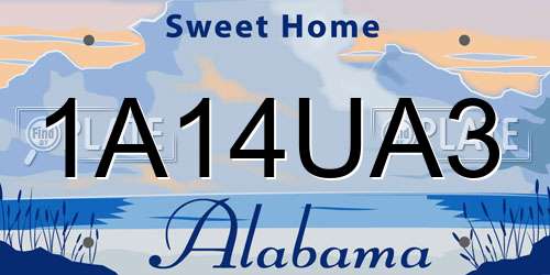 1A14UA3 Alabama License Plate