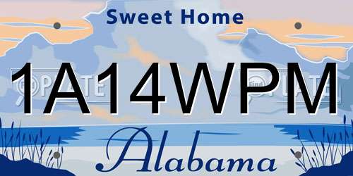 1A14WPM Alabama License Plate