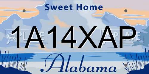 1A14XAP Alabama License Plate