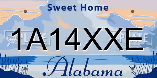 1A14XXE Alabama License Plate