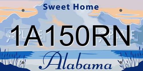 1A150RN Alabama License Plate