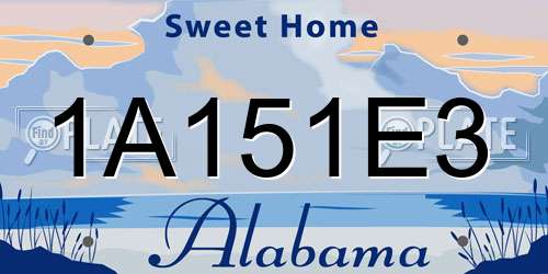 1A151E3 Alabama License Plate