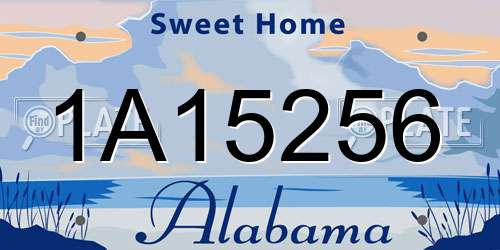 1A15256 Alabama License Plate