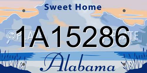 1A15286 Alabama License Plate