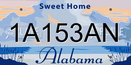 1A153AN Alabama License Plate