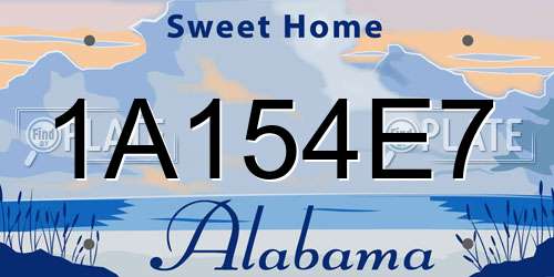 1A154E7 Alabama License Plate