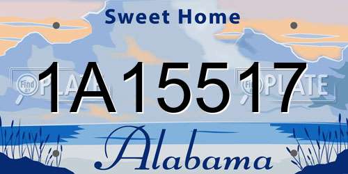 1A15517 Alabama License Plate