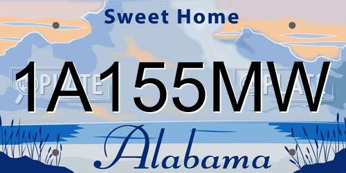 1A155MW Alabama License Plate