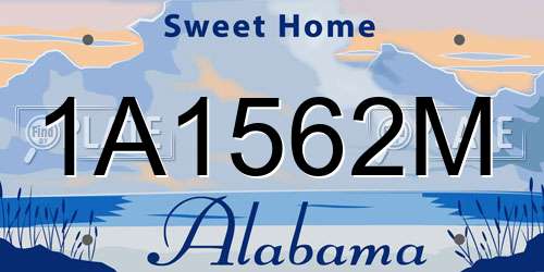 1A1562M Alabama License Plate