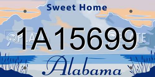 1A15699 Alabama License Plate