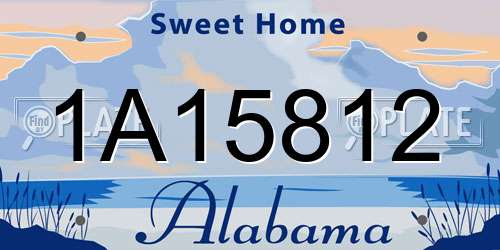 1A15812 Alabama License Plate
