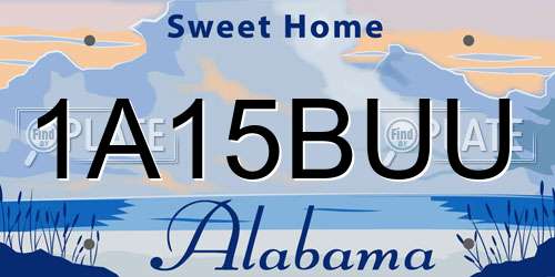 1A15BUU Alabama License Plate