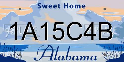 1A15C4B Alabama License Plate