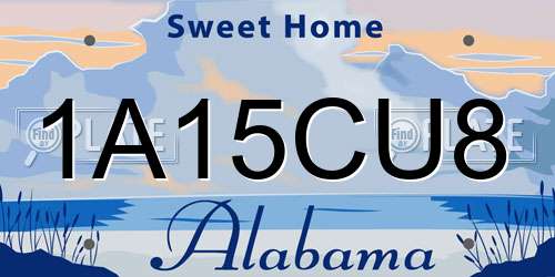 1A15CU8 Alabama License Plate