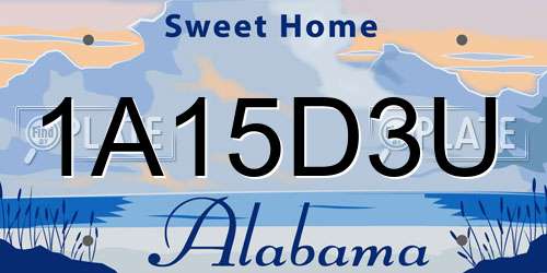 1A15D3U Alabama License Plate